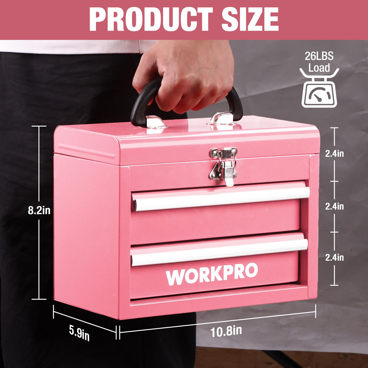 Portable Mini Metal Tool Box with 2 Drawers T6508