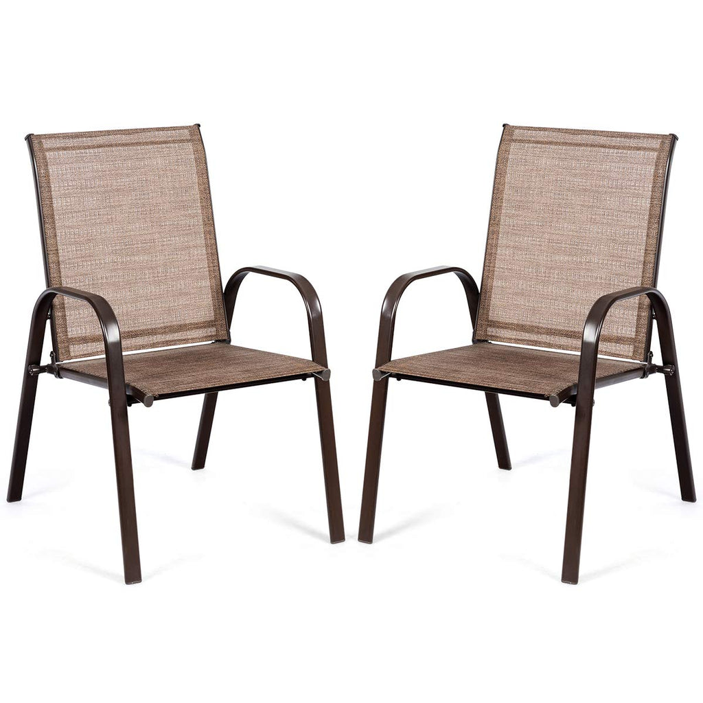 2 Piece Outdoor Patio Chairs with Breathable Fabric T61369