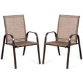 2 Piece Outdoor Patio Chairs with Breathable Fabric T61369