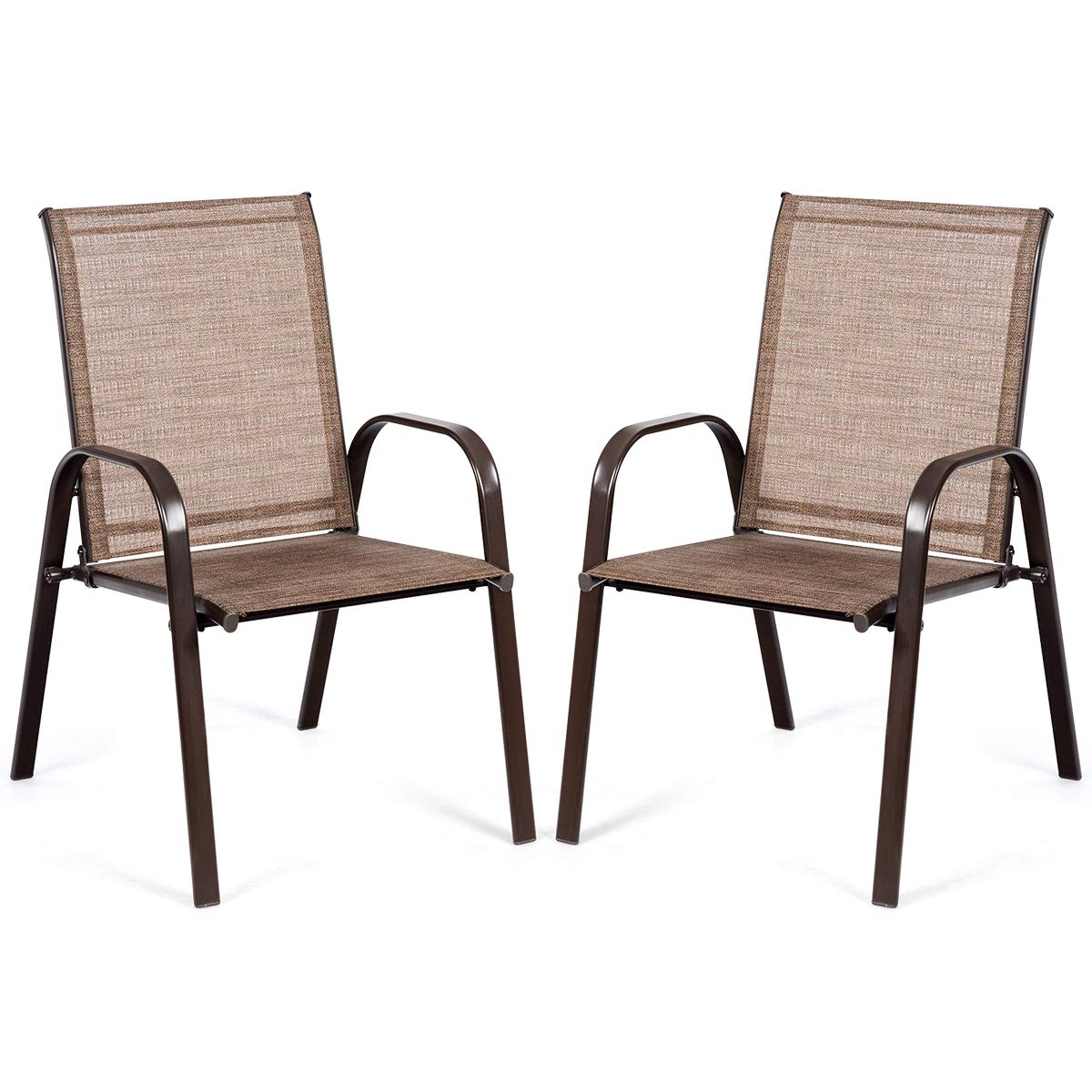 2 Piece Outdoor Patio Chairs with Breathable Fabric T61369