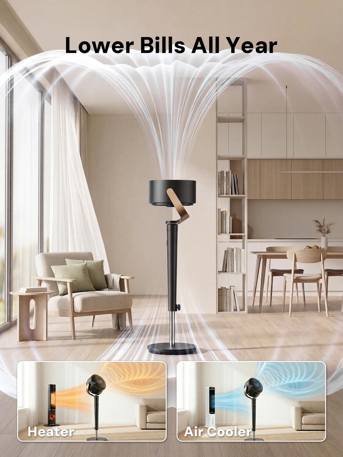 Smart 3D Oscillating Pedestal Fan with Remote A85349