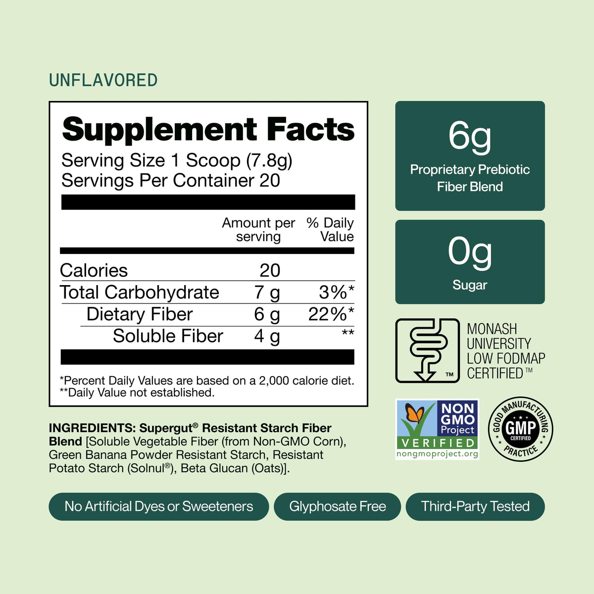 High Fiber GLP-1 Supplement Powder Drink Mix 20 Servings U883