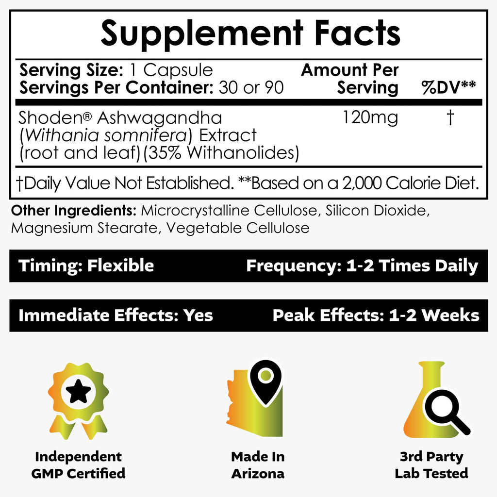 Ashwagandha Extract Capsules 120mg 30 Count K9042