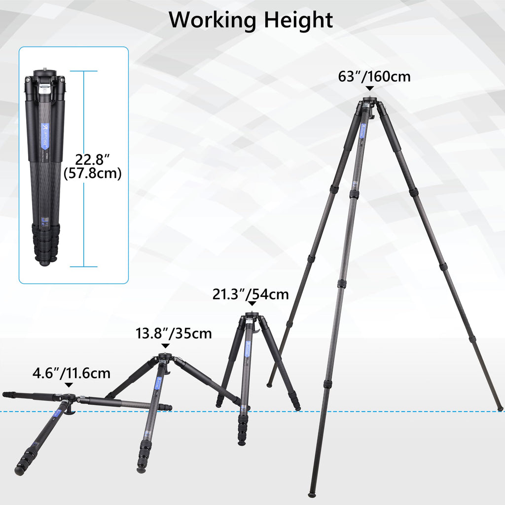 Carbon Fiber 32mm Tube Camera Tripod with 65mm Bowl Adapter W377225