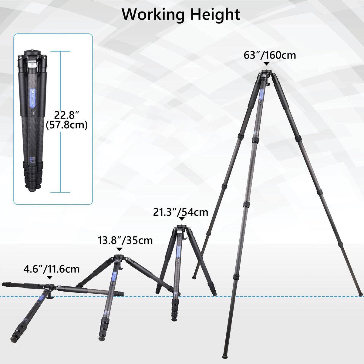 Carbon Fiber 32mm Tube Camera Tripod with 65mm Bowl Adapter W377225