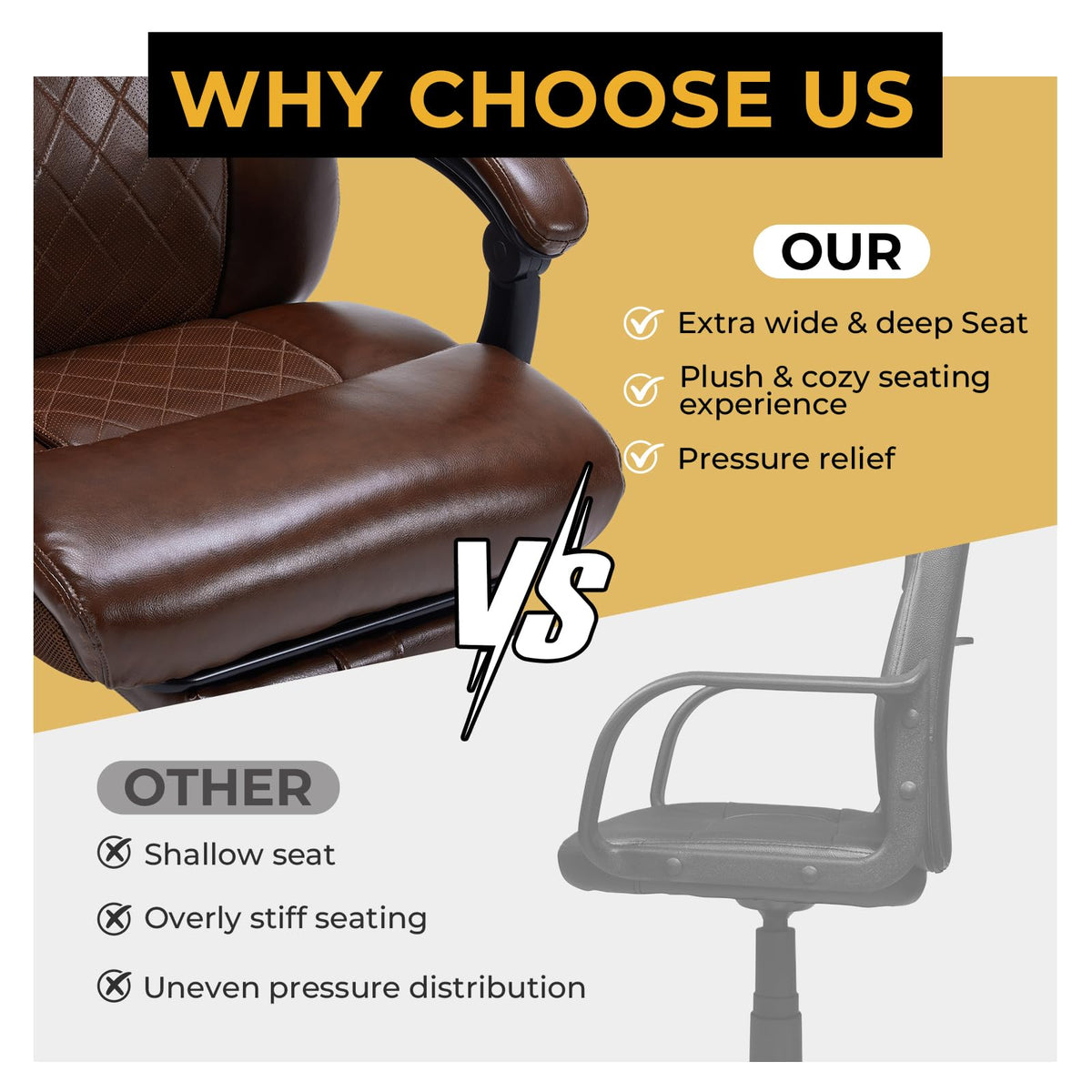 Brown Heated Massage Reclining Leather Office Chair with Foot Rest Y7147