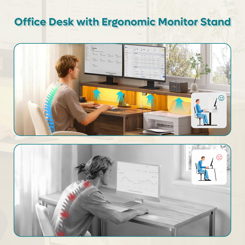 55-Inch Computer Desk with File Drawer P7364