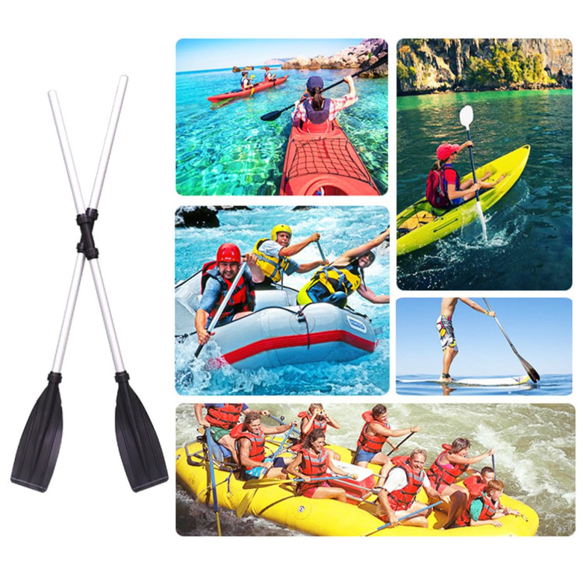 Boat Paddle Detachable Aluminum Alloy 2 Pairs R446426