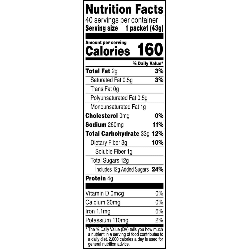 Maple & Brown Sugar Instant Oatmeal Cereal, 40 Count U5682