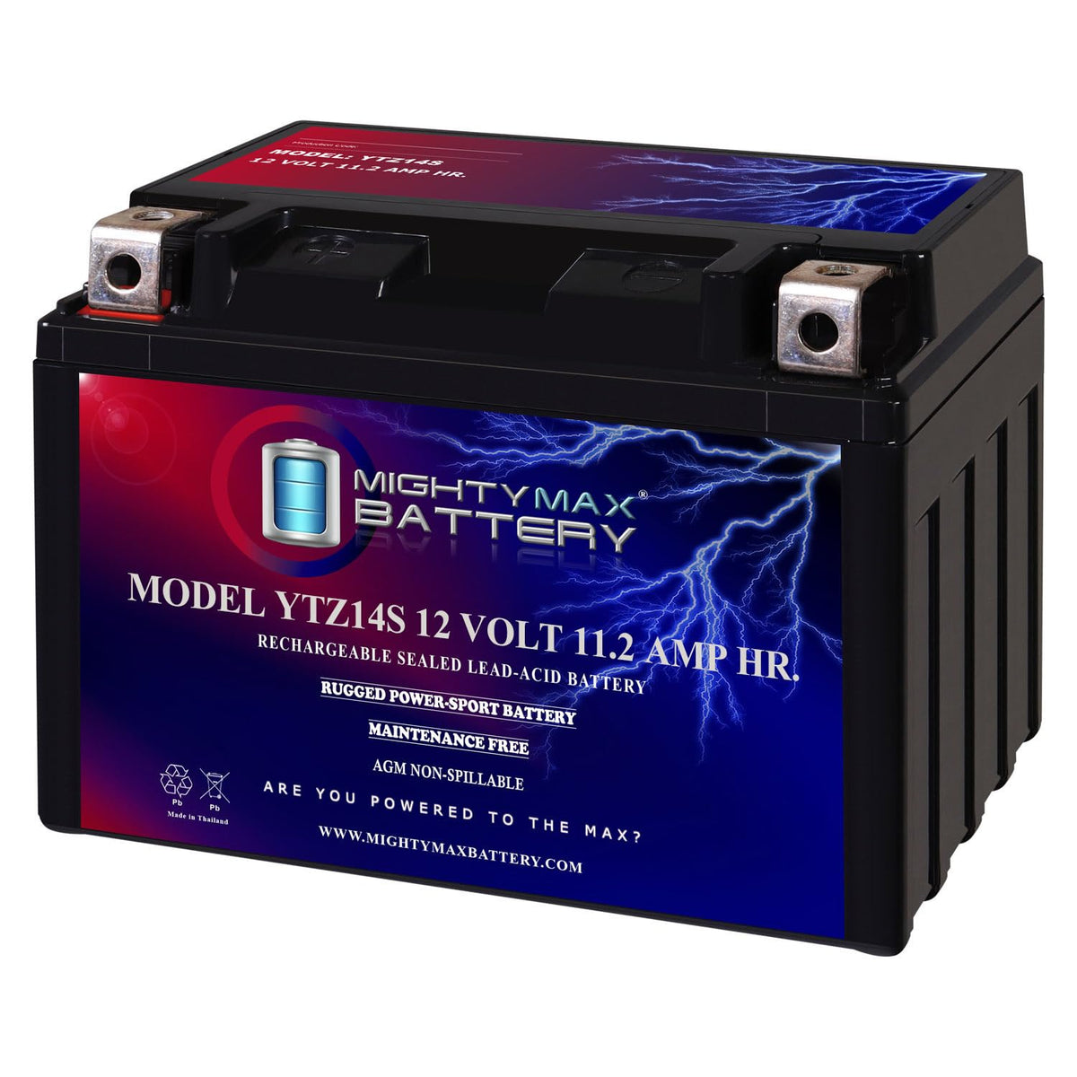 12 Volt 11.2 AH 230 CCA Rechargeable Maintenance Free SLA AGM Motorcycle Battery A934