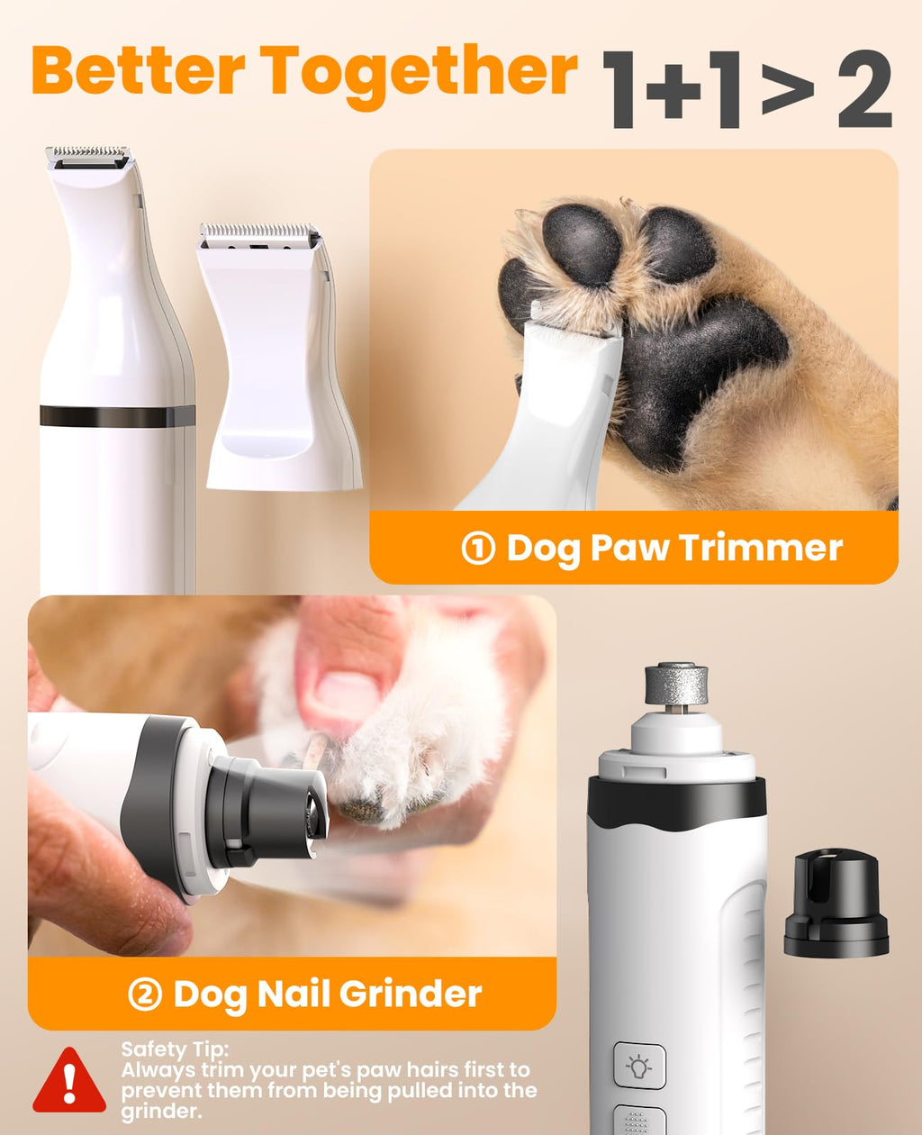 3 in 1 Dog Nail Grinder & Paw Trimmer Kit J48909