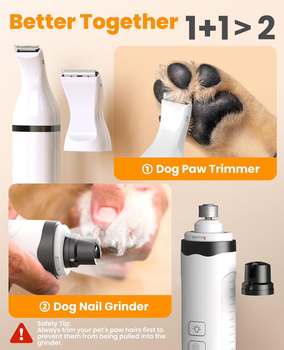 3 in 1 Dog Nail Grinder & Paw Trimmer Kit J48909
