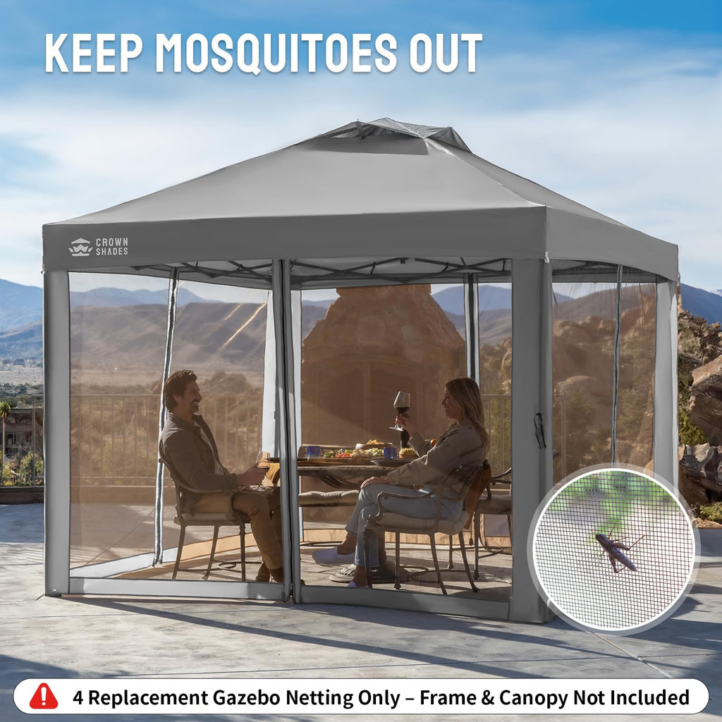 Gazebo Replacement Mosquito Netting 10 x 10ft Grey R989434