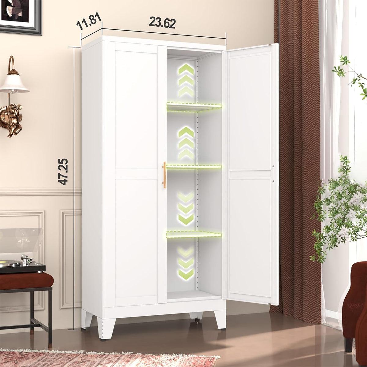 Metal Pantry Cabinet with 2 Door H7326