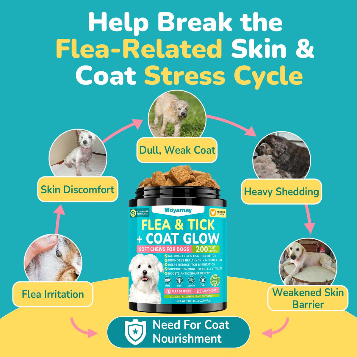 Soft Chews Chicken Flavor Flea and Tick Prevention for Dogs Y407070