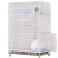 White 4-Tier Collapsible Lockable Wire Cat Ferret Habitat Crate with Casters V8858