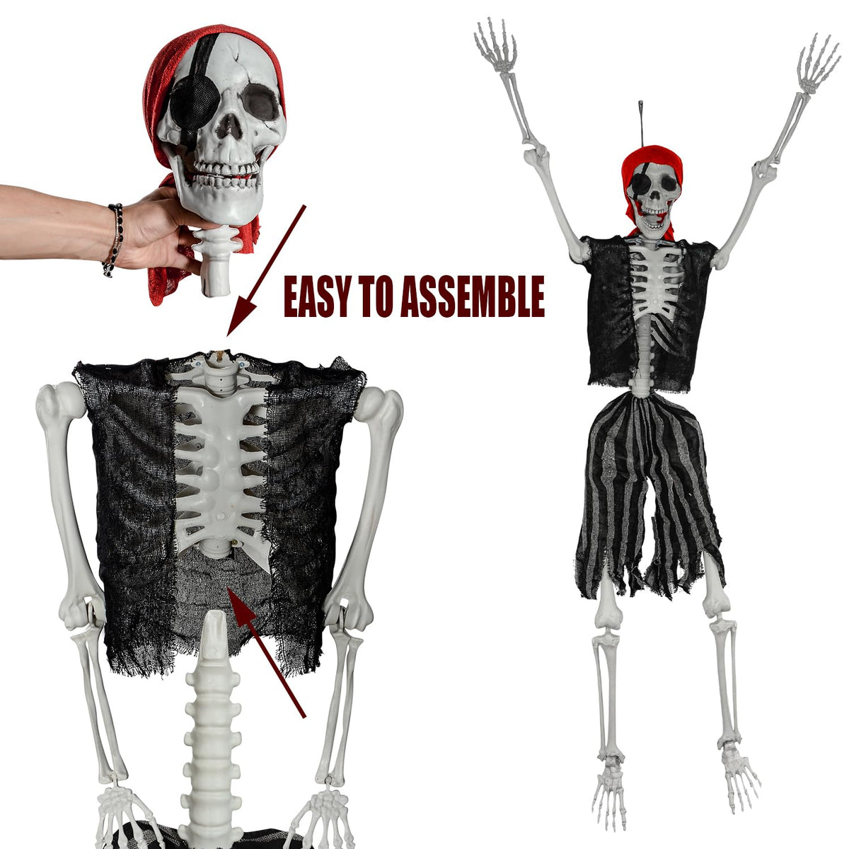 5.4ft Life Size Pirate Skeleton with Movable Joints P709