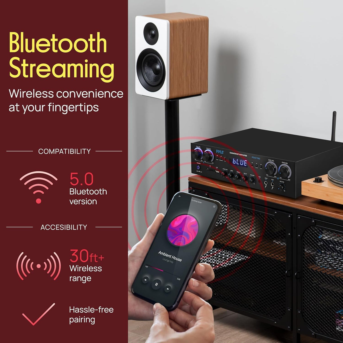 4 Channel 800 Watt Bluetooth Stereo Receiver K7961
