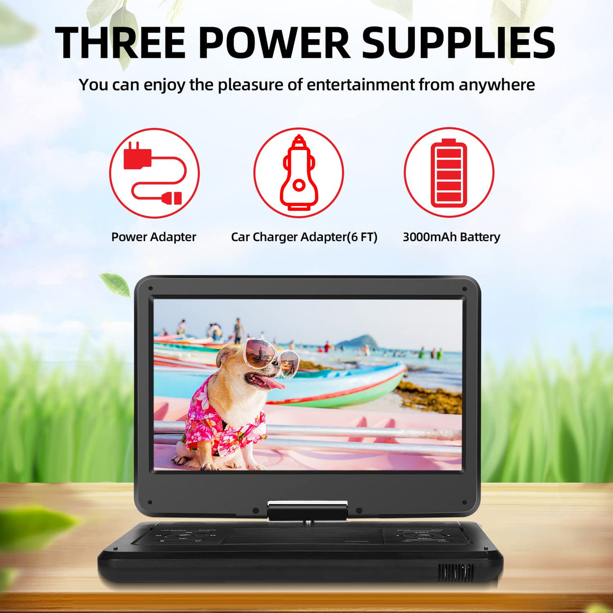 16.5" Portable TV/DVD Player Combo with 14.0" HD Swivel Screen J890