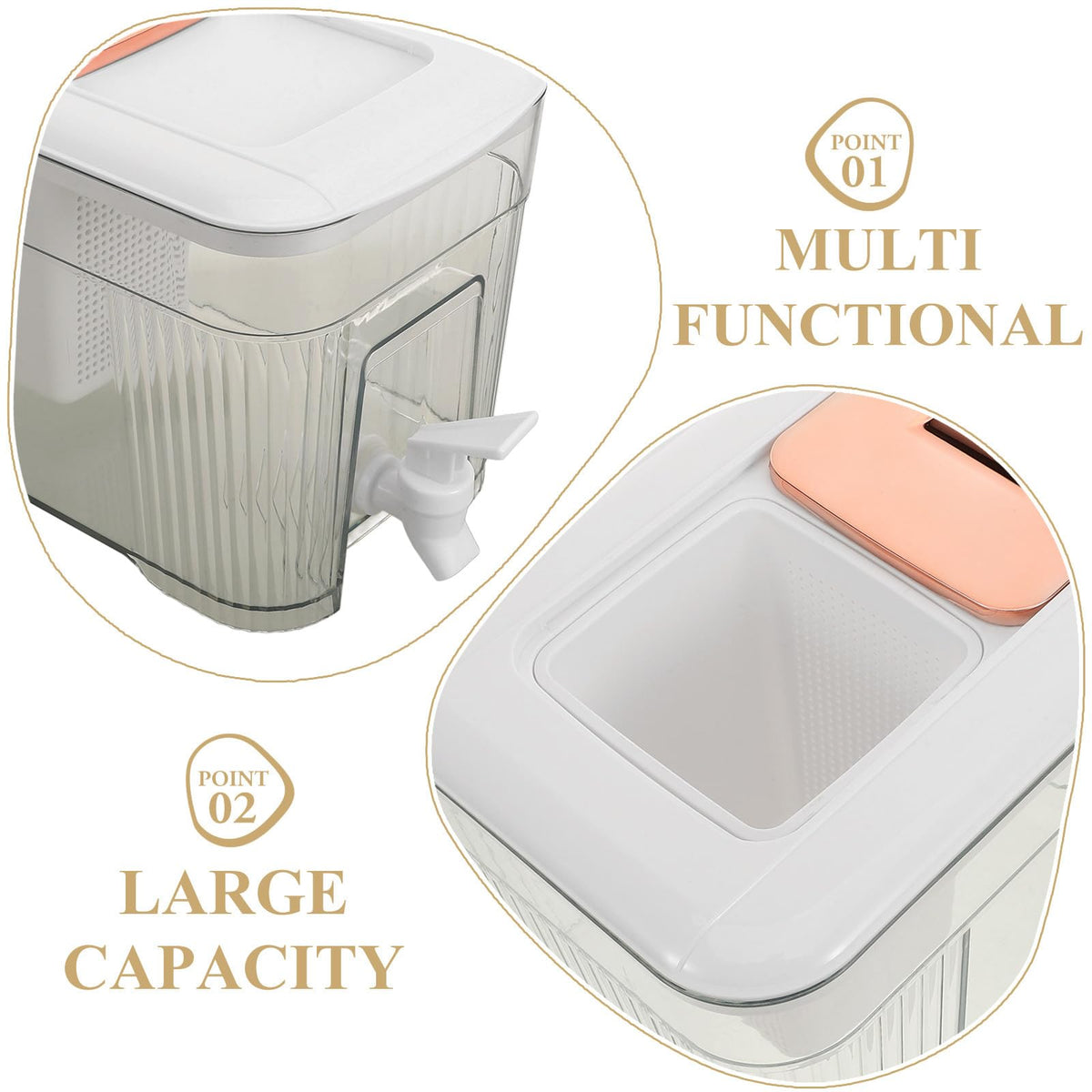 Cold Water Jug with Faucet White H61118