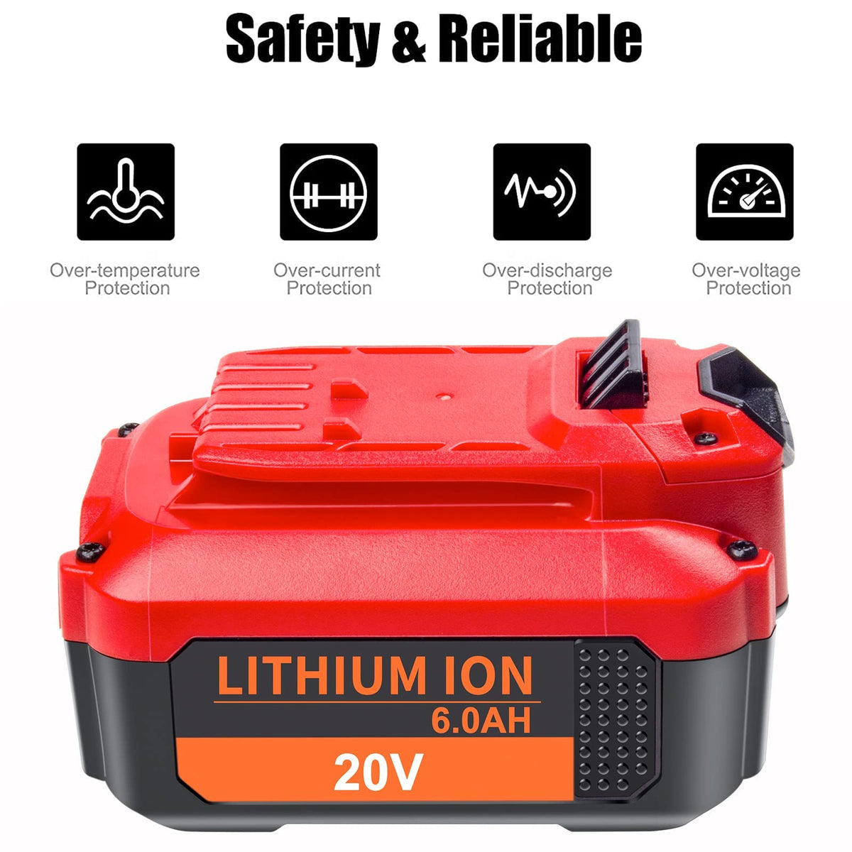 20V 6000mAh Replacement Battery 2 Packs P74512