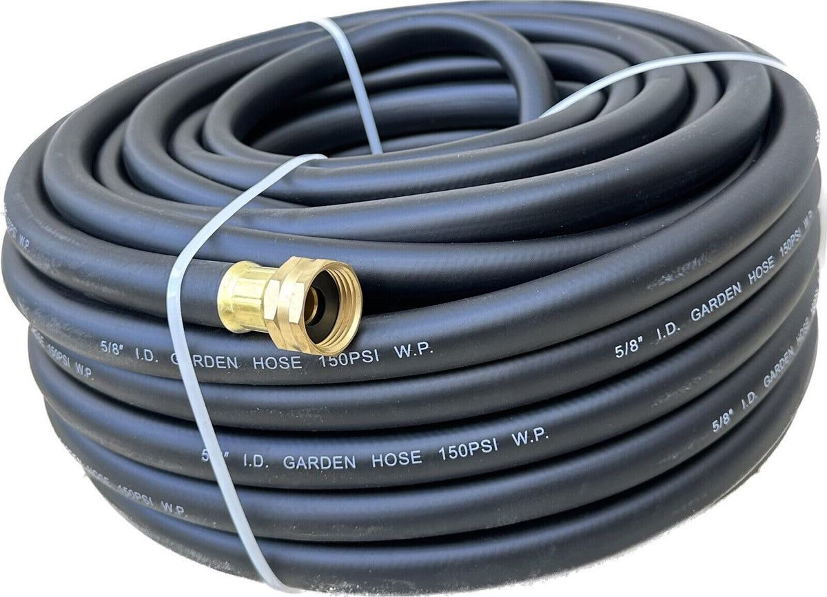 100 ft x 5/8" Black Rubber Garden Hose M777