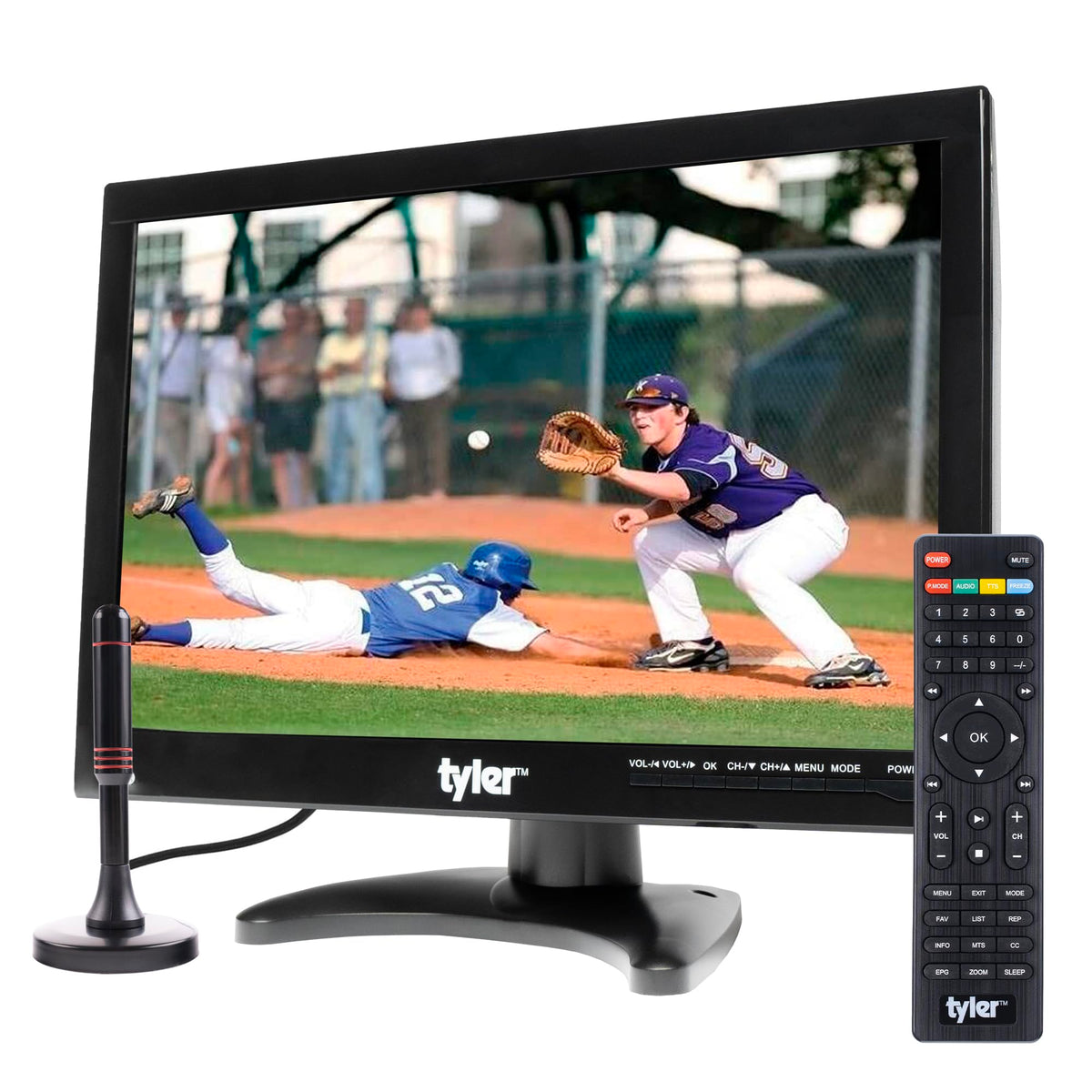 14” Portable LCD TV Monitor 1080P Rechargeable Battery Operated with Remote Control N7250