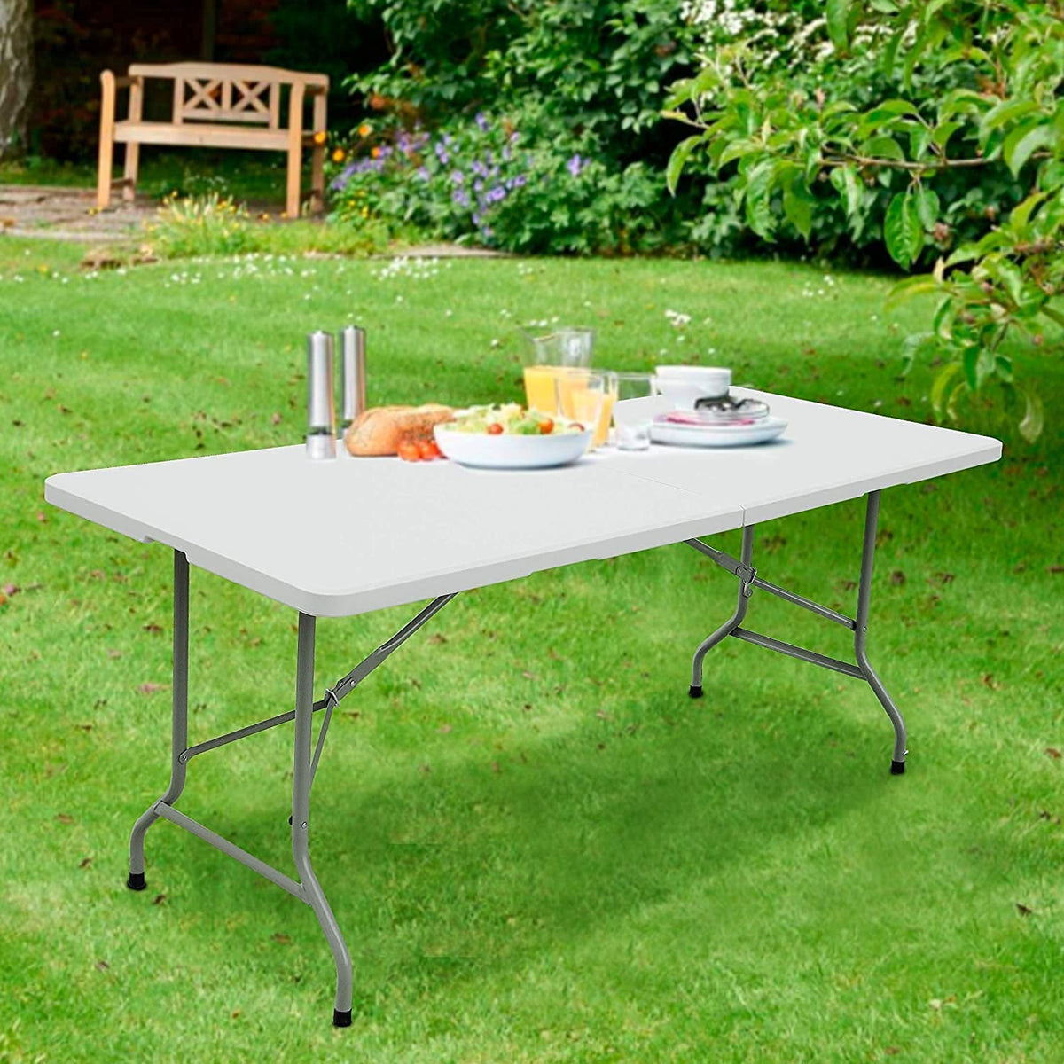 6ft White Plastic Folding Table P240496