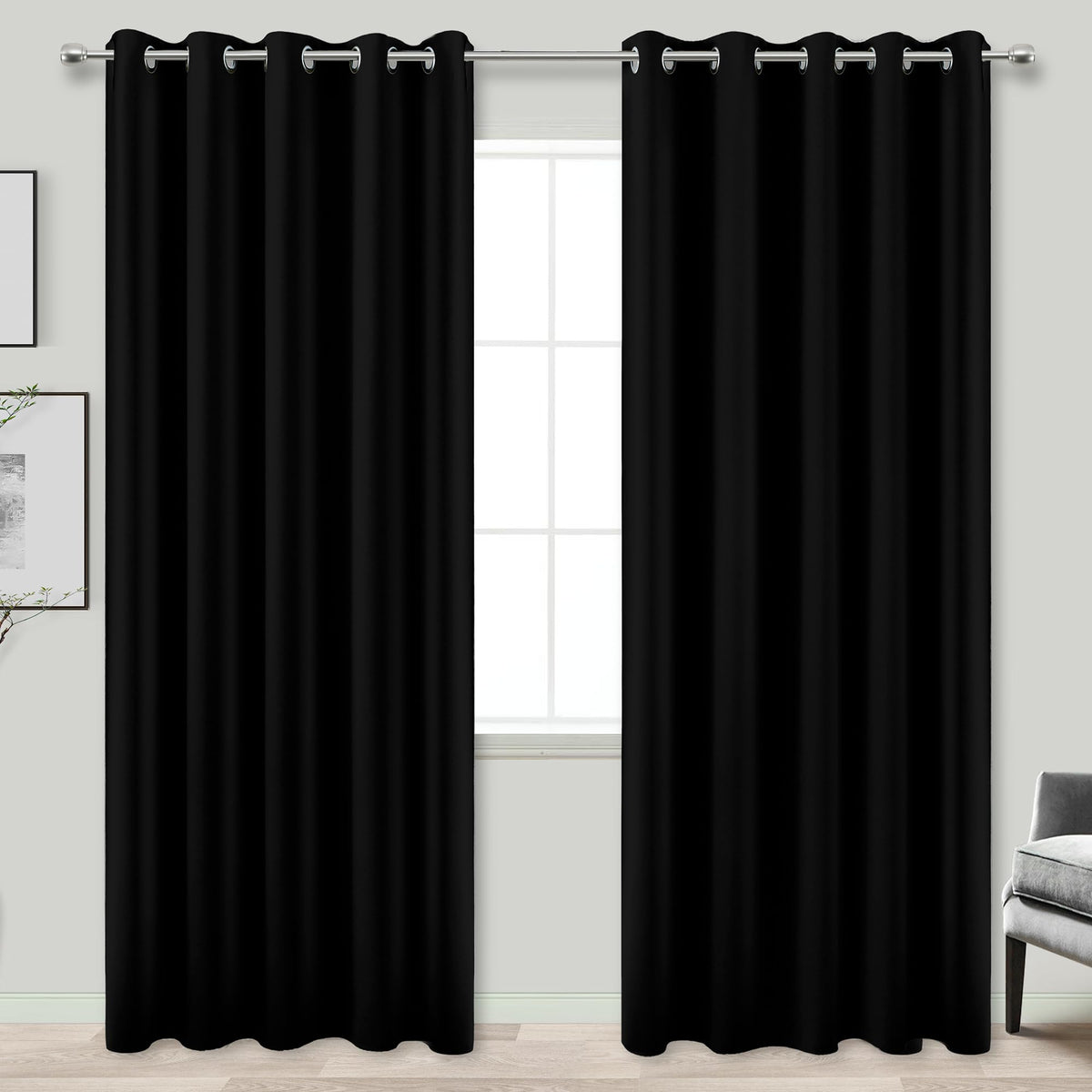 Blackout Curtains 72 Inch Extra Wide 2 Panels J66908