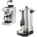 50 Cup Coffee Urn and 12-Cup Commercial Drip Coffee Maker with 2 Carafes E984