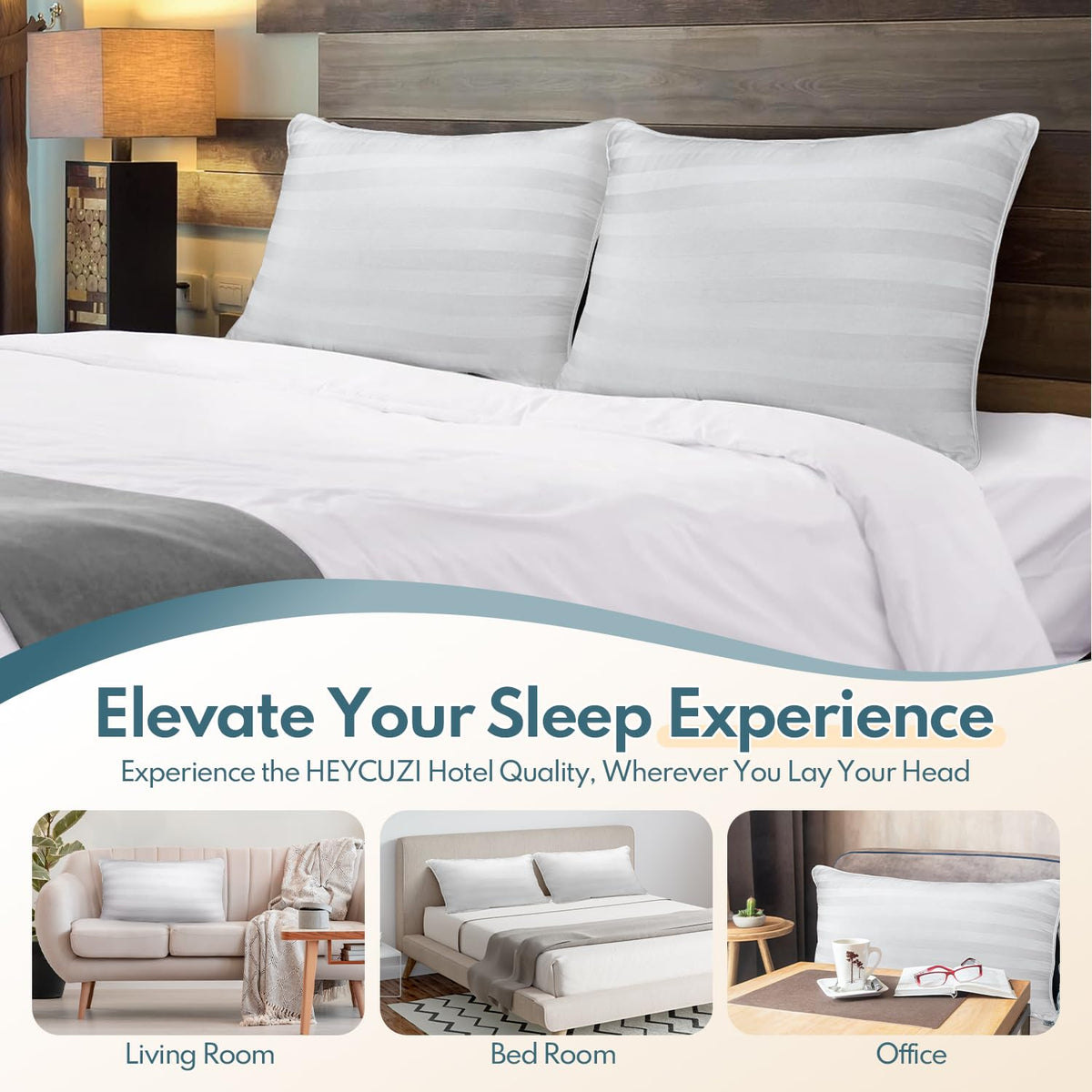 King Size Set of 2 Soft Sleeping Pillow J2162