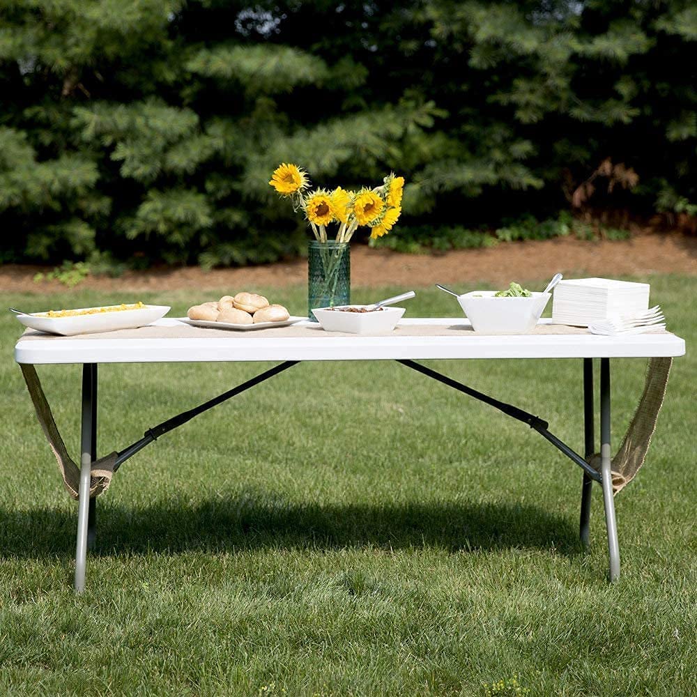 6ft White Plastic Folding Table P240496