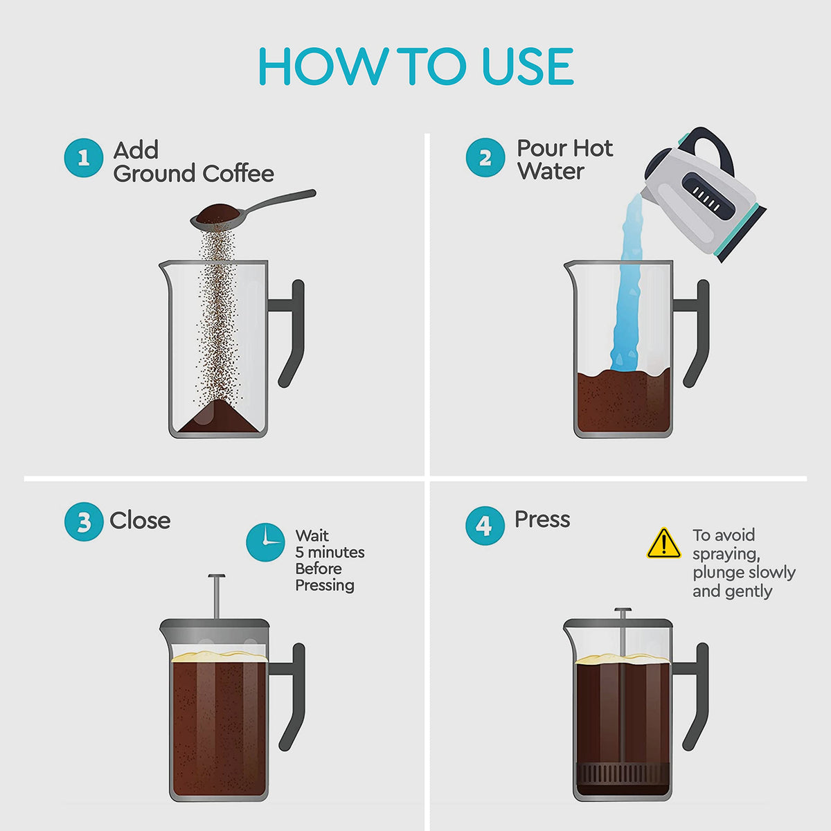 Insulated French Press Coffee Maker 50oz L63394