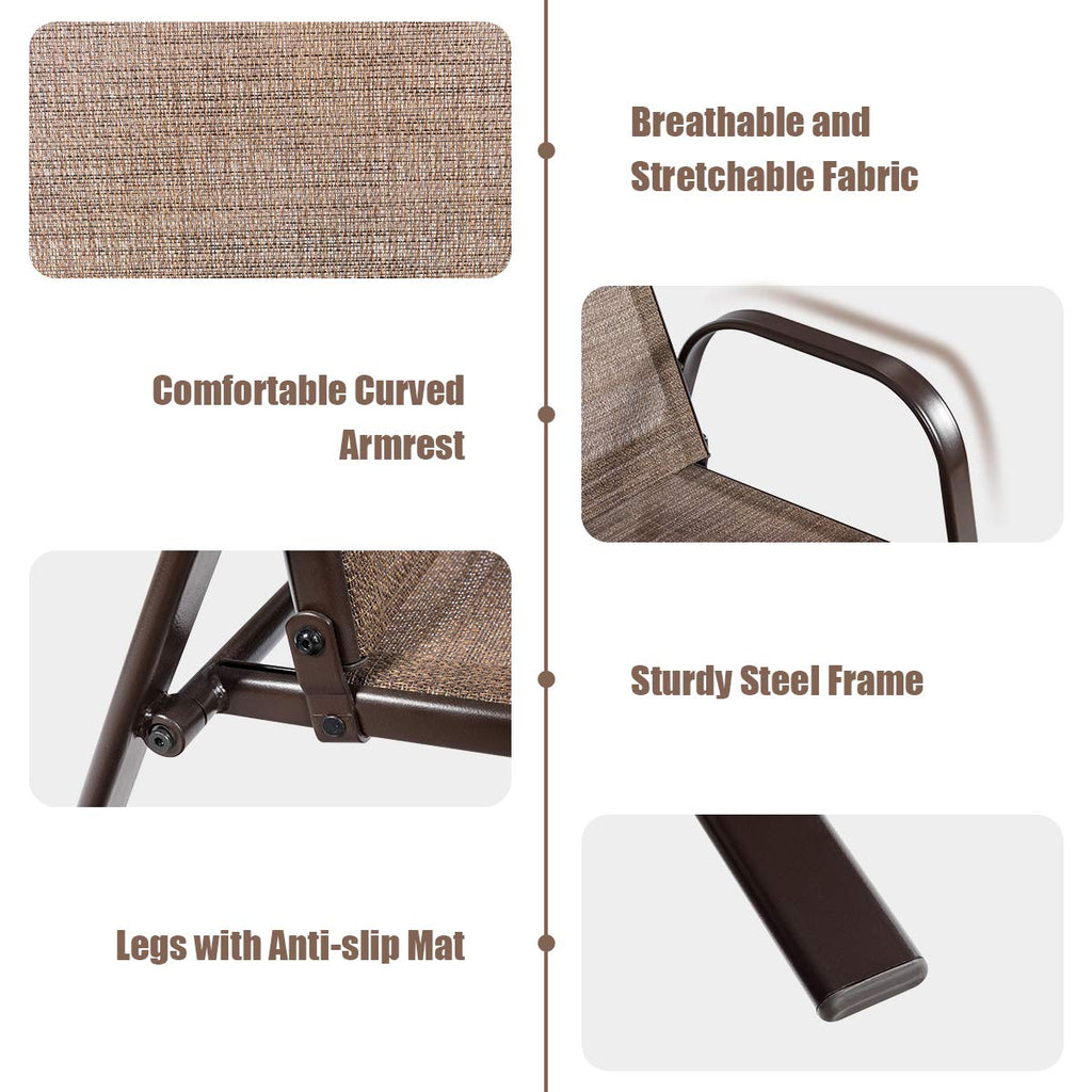 2 Piece Outdoor Patio Chairs with Breathable Fabric T61369