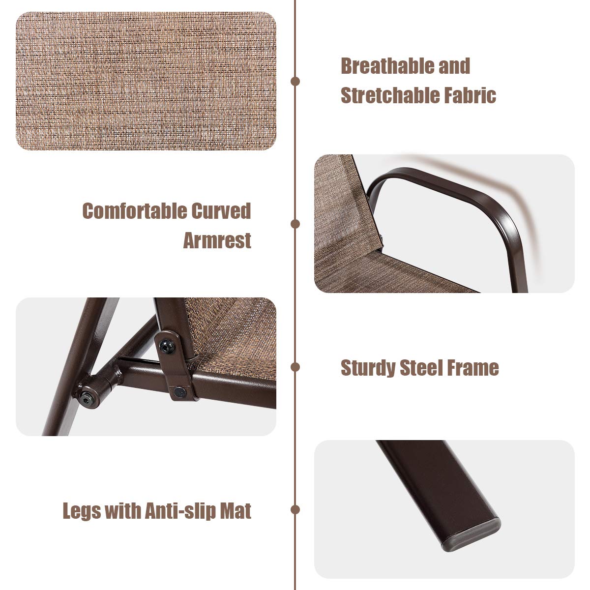 2 Piece Outdoor Patio Chairs with Breathable Fabric T61369