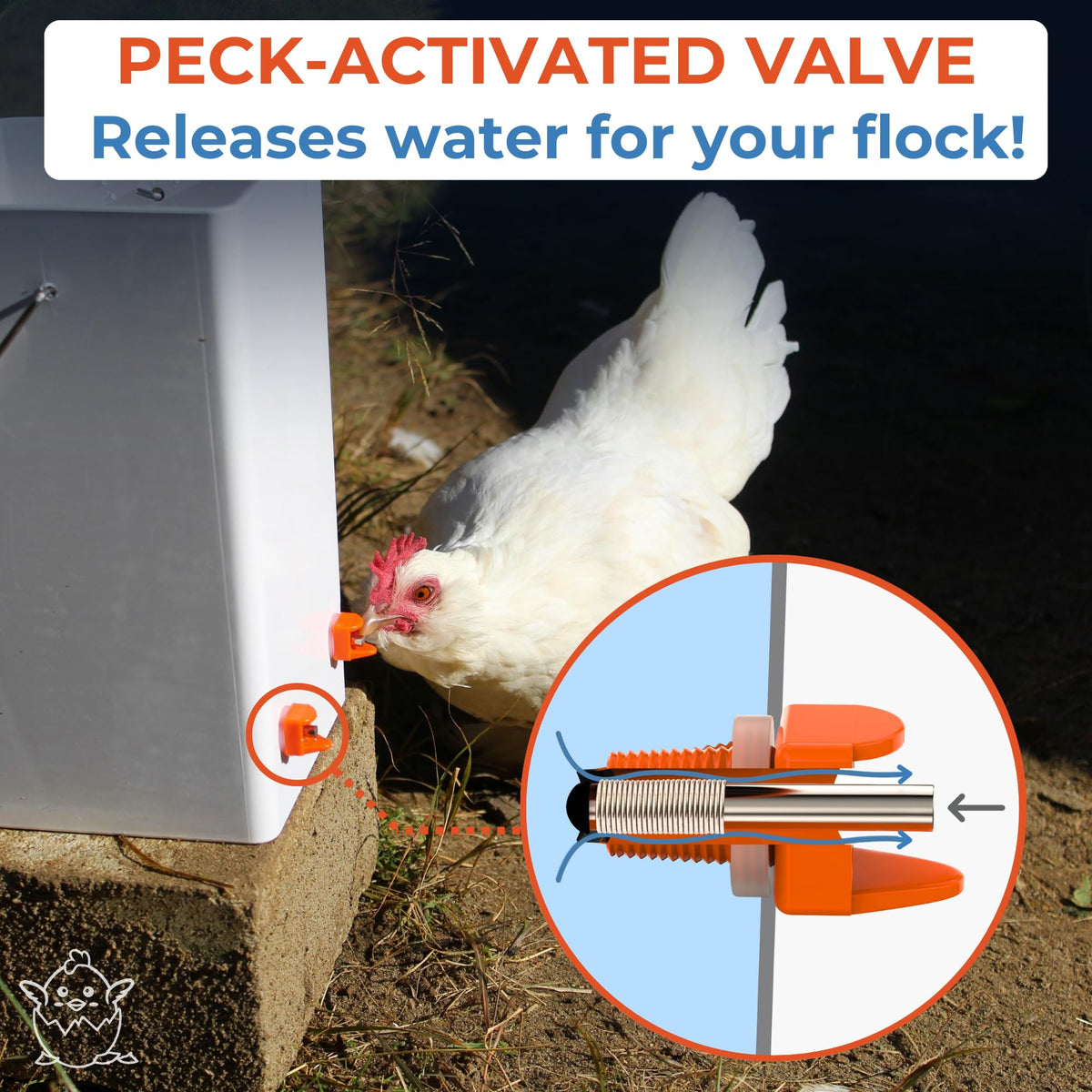 Orange Pack of 15 Chicken Nipple Waterer M984497