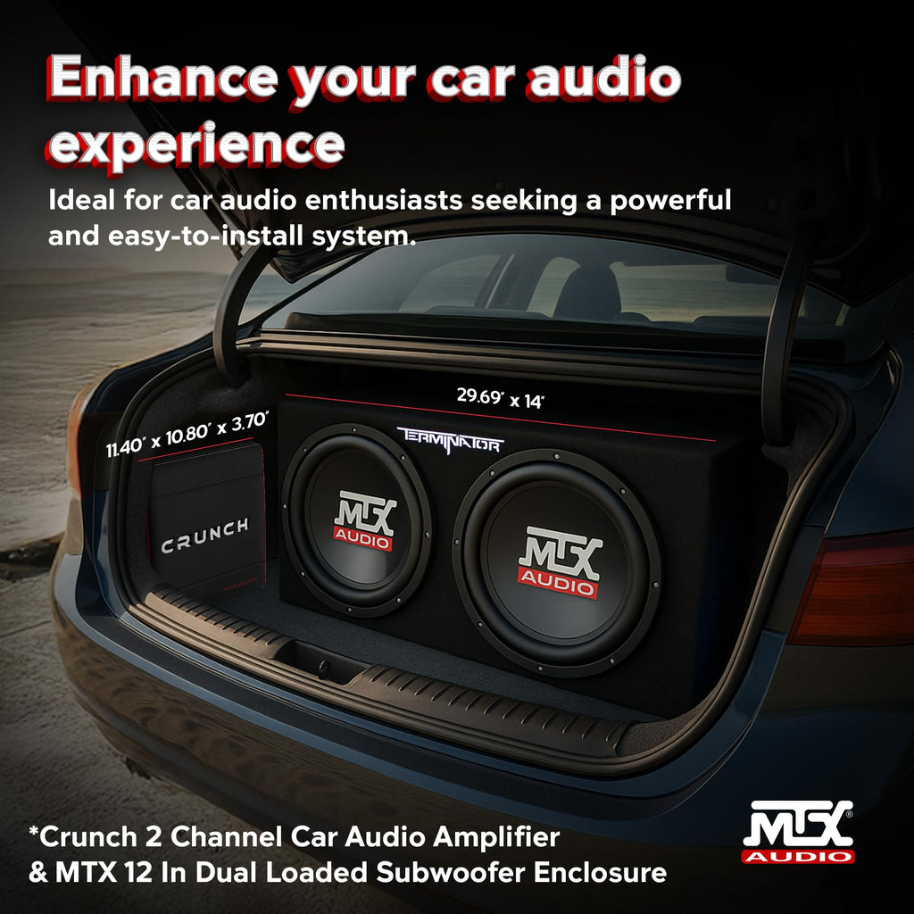 1000 Watt 2 Channel Amplifier with 12 Inch Subwoofer Enclosure A5065
