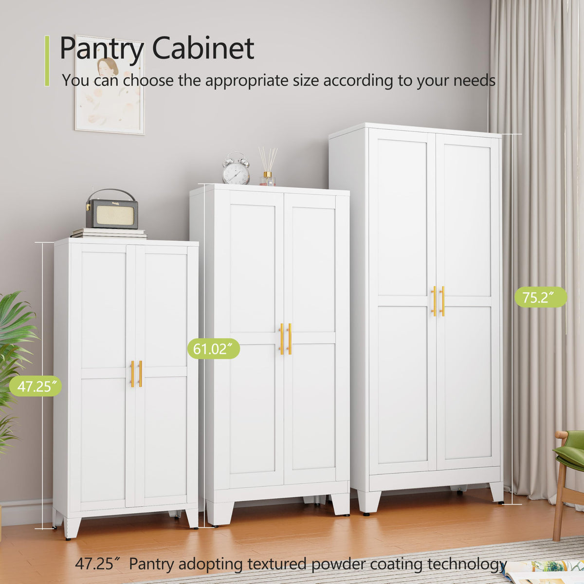 Metal Pantry Cabinet with 2 Door H7326