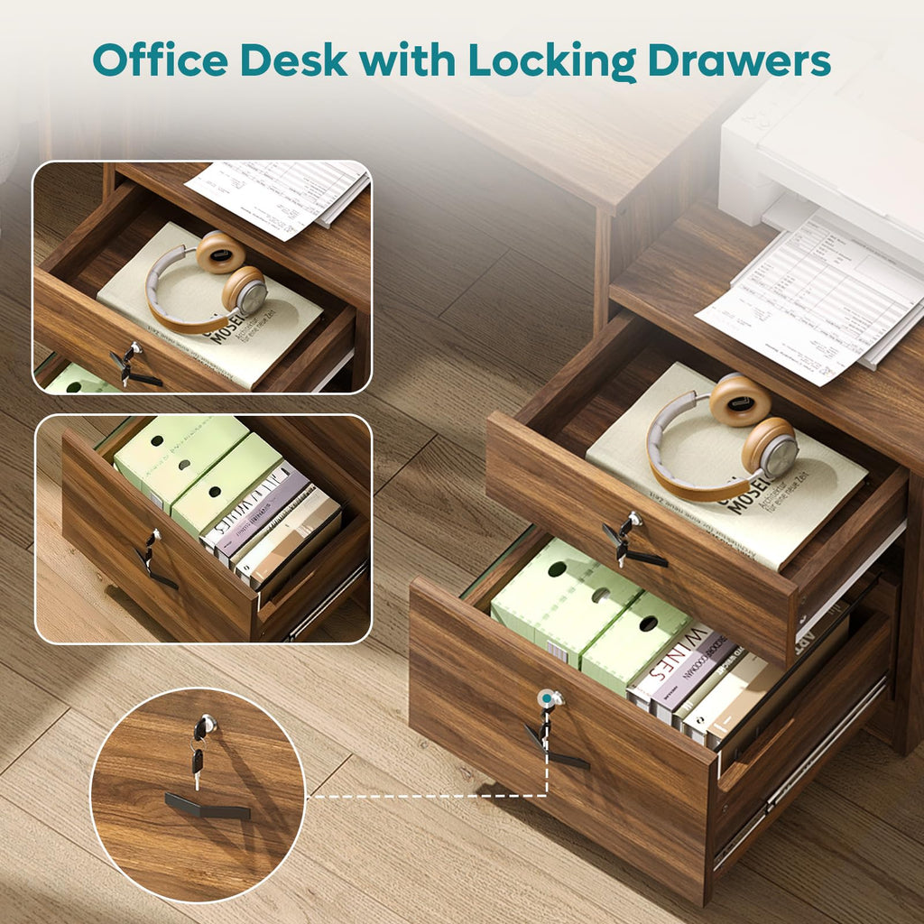 55-Inch Computer Desk with File Drawer P7364