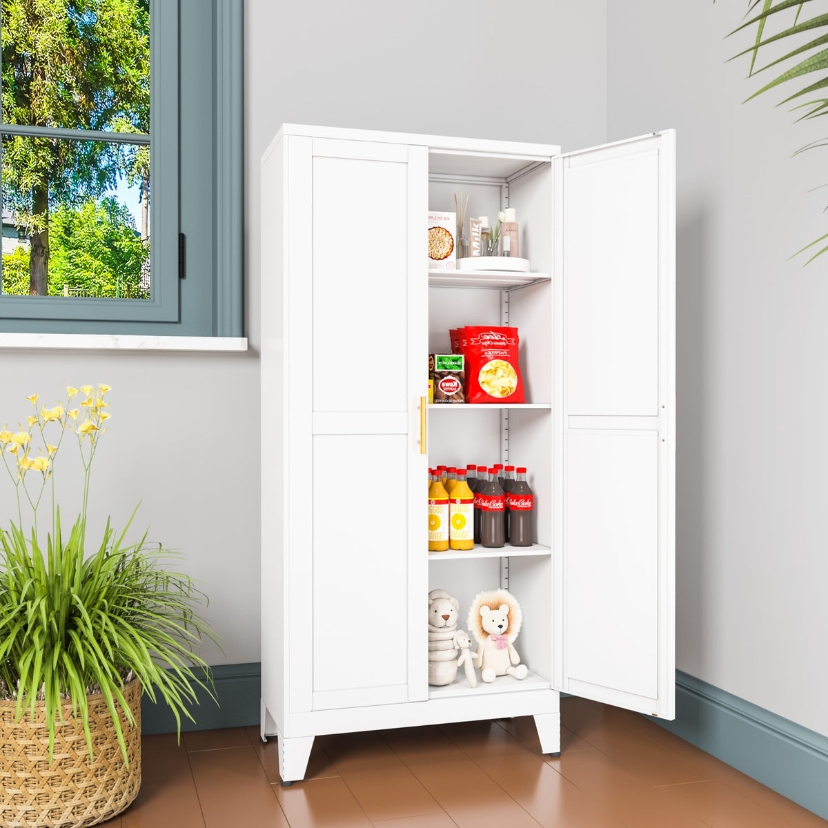 Metal Pantry Cabinet with 2 Door H7326
