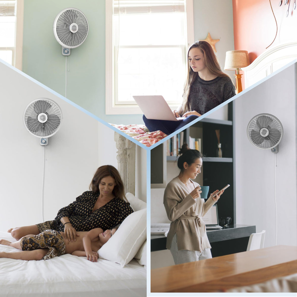 16" 3-Speed Oscillating Wall Mount Fan K3271