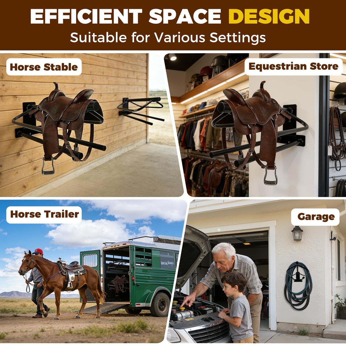2 Pack Wall Mounted Saddle Rack Z93305