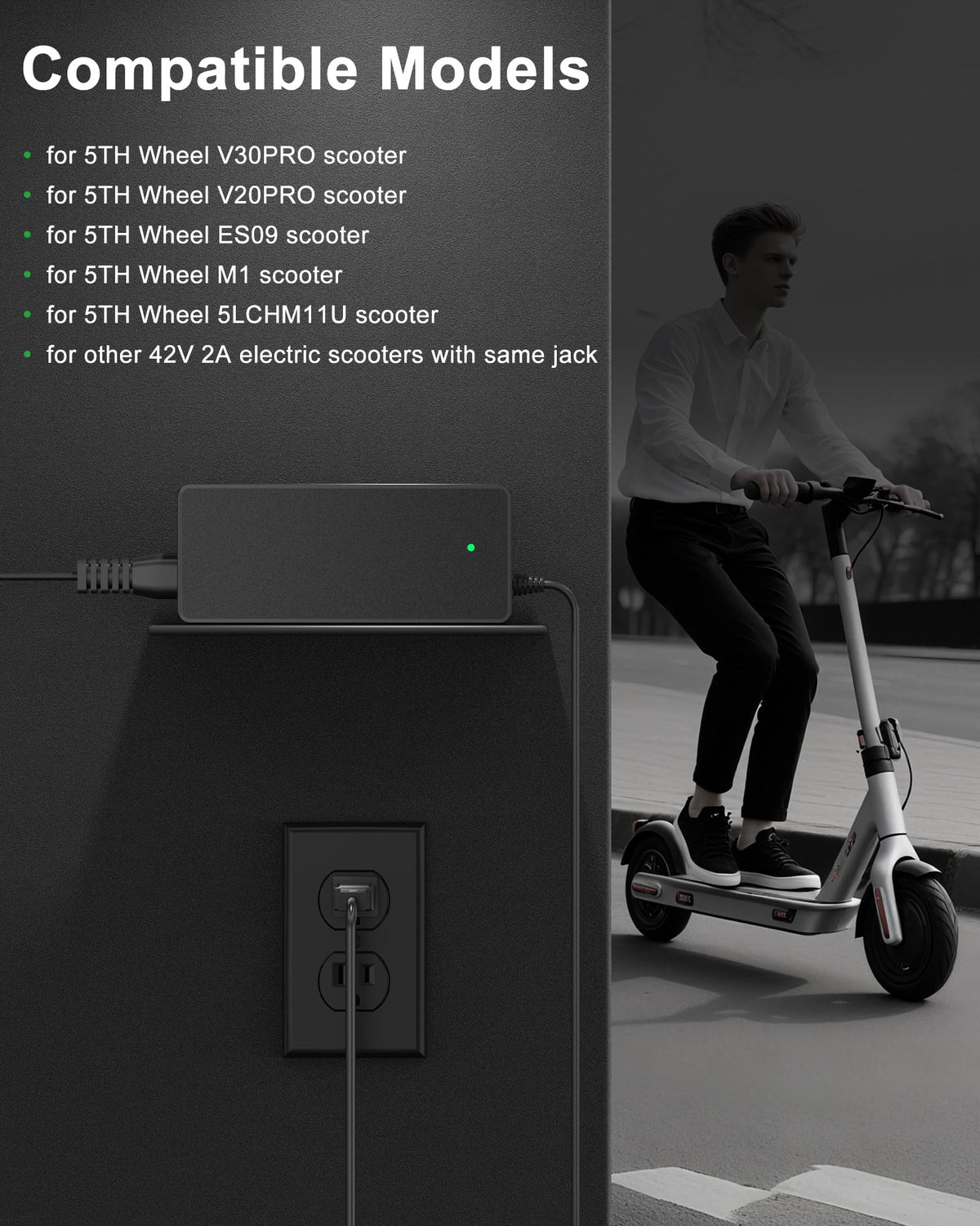42V 2A Electric Scooter Charger with LED Indicator F479211
