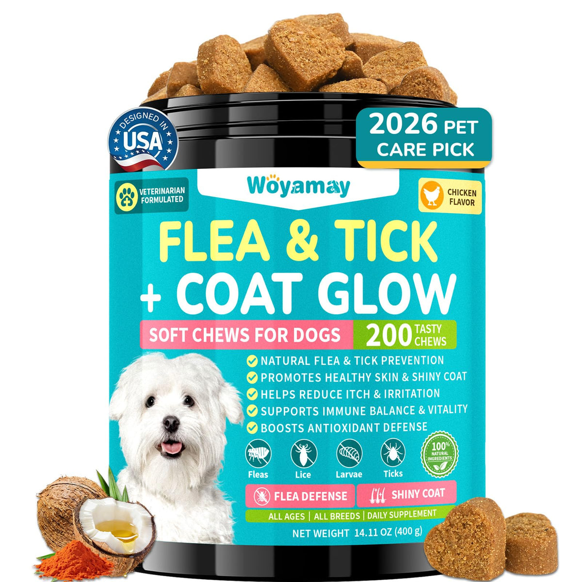 Soft Chews Chicken Flavor Flea and Tick Prevention for Dogs Y407070