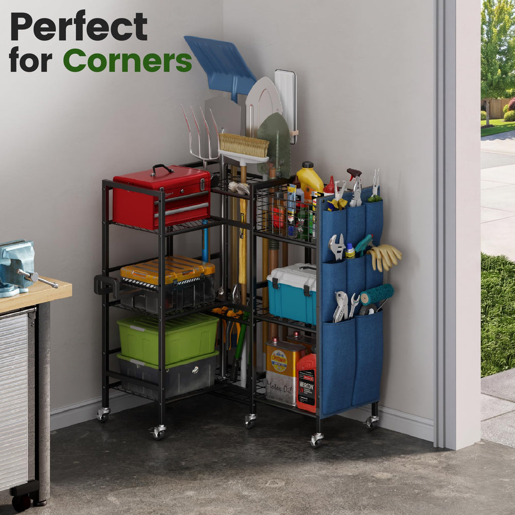 3-Sided Garden Tool Organizer with Wheels E93323