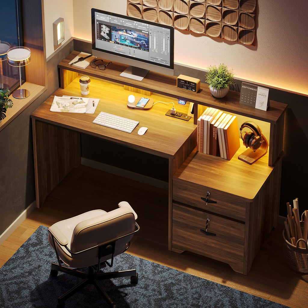 55-Inch Computer Desk with File Drawer P7364