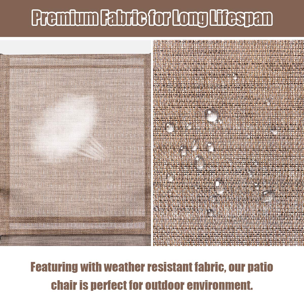 2 Piece Outdoor Patio Chairs with Breathable Fabric T61369