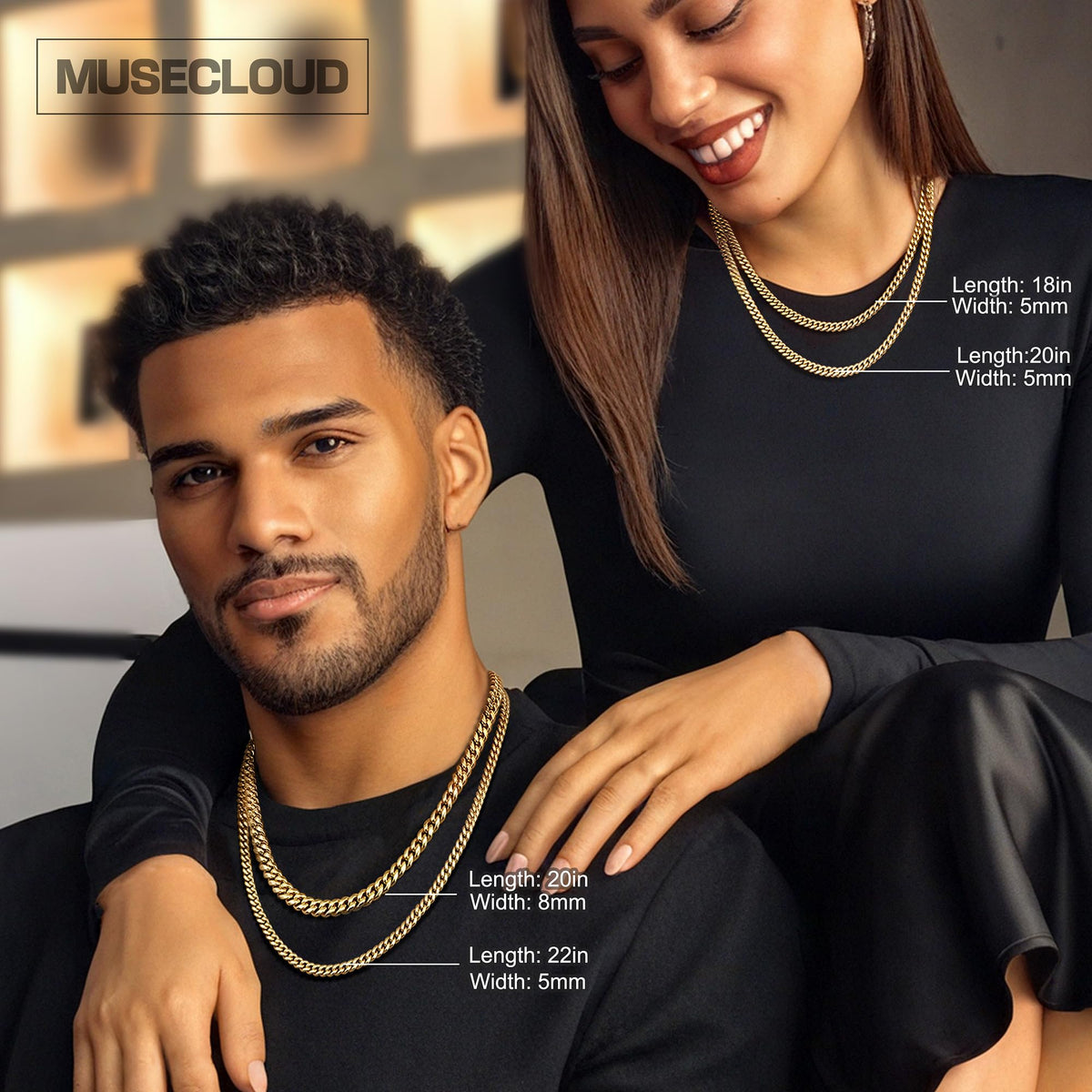 Gold Cuban Link Chain 5-14mm Stainless Steel K190