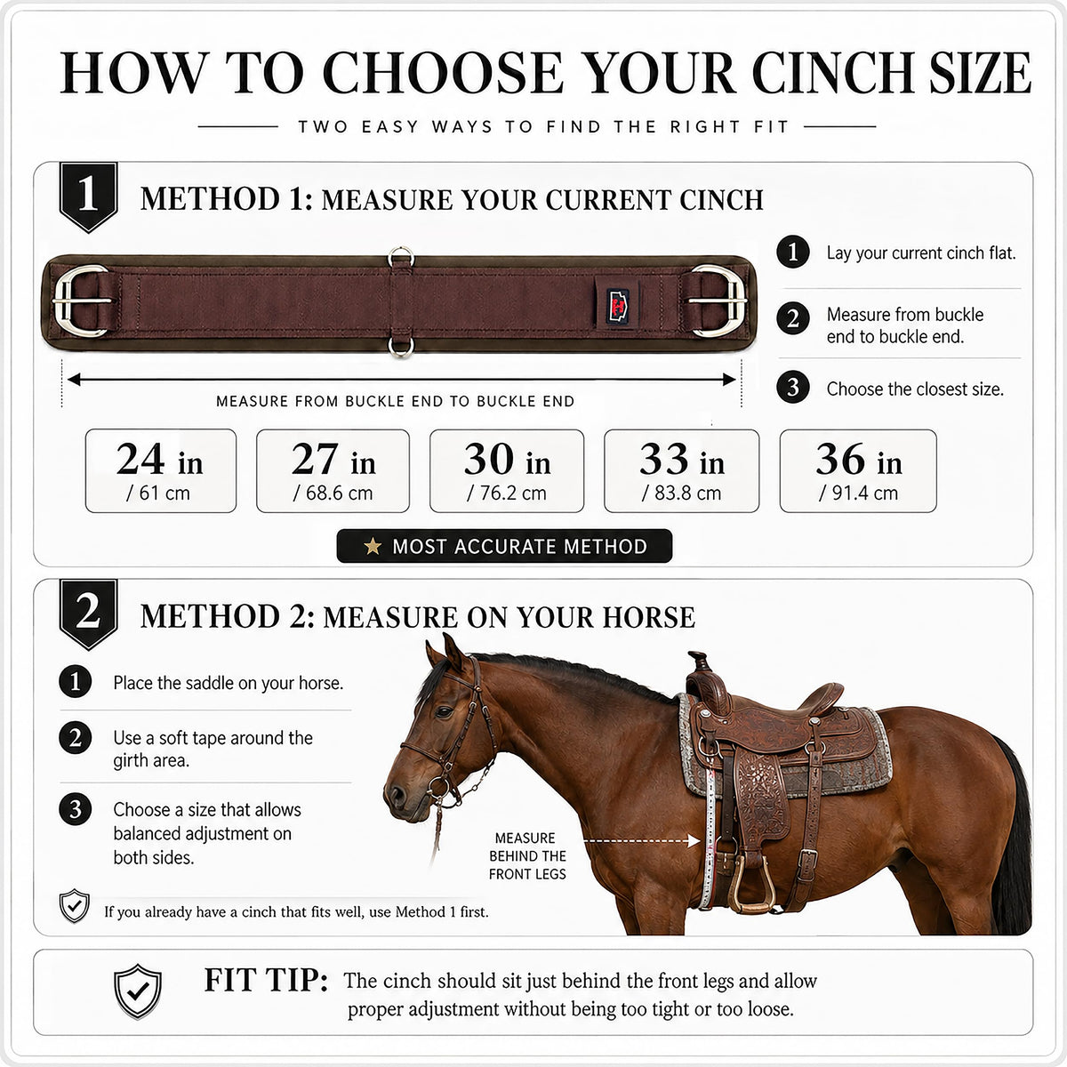 Western Horse Cinch with Stainless Steel Buckles V887