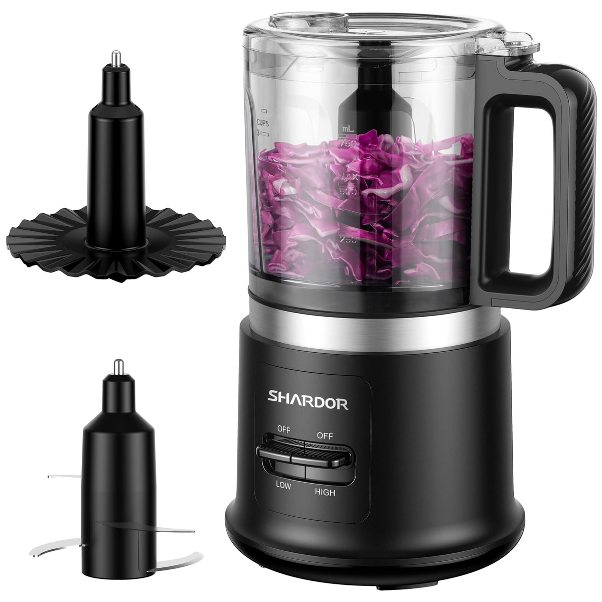 4 Cup Electric Food Processor with Stainless Steel Blades A45138